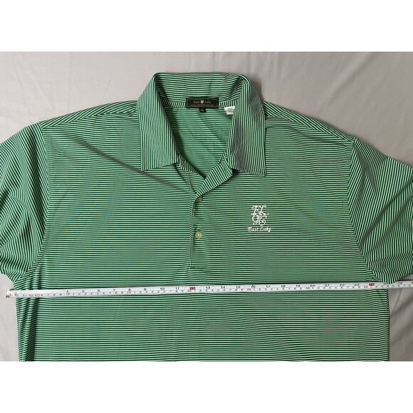 East Lake Golf Club Polo Shirt Men's XL Bobby Jones Golden Shamrock Stripe Green - Picture 7 of 11